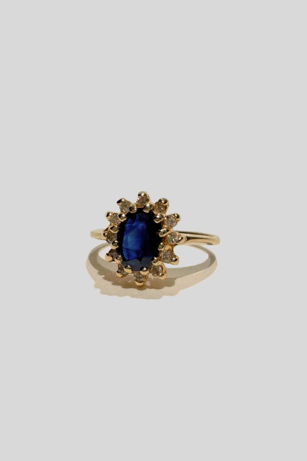 14 Carat Gold, Sapphire and diamond ring size G